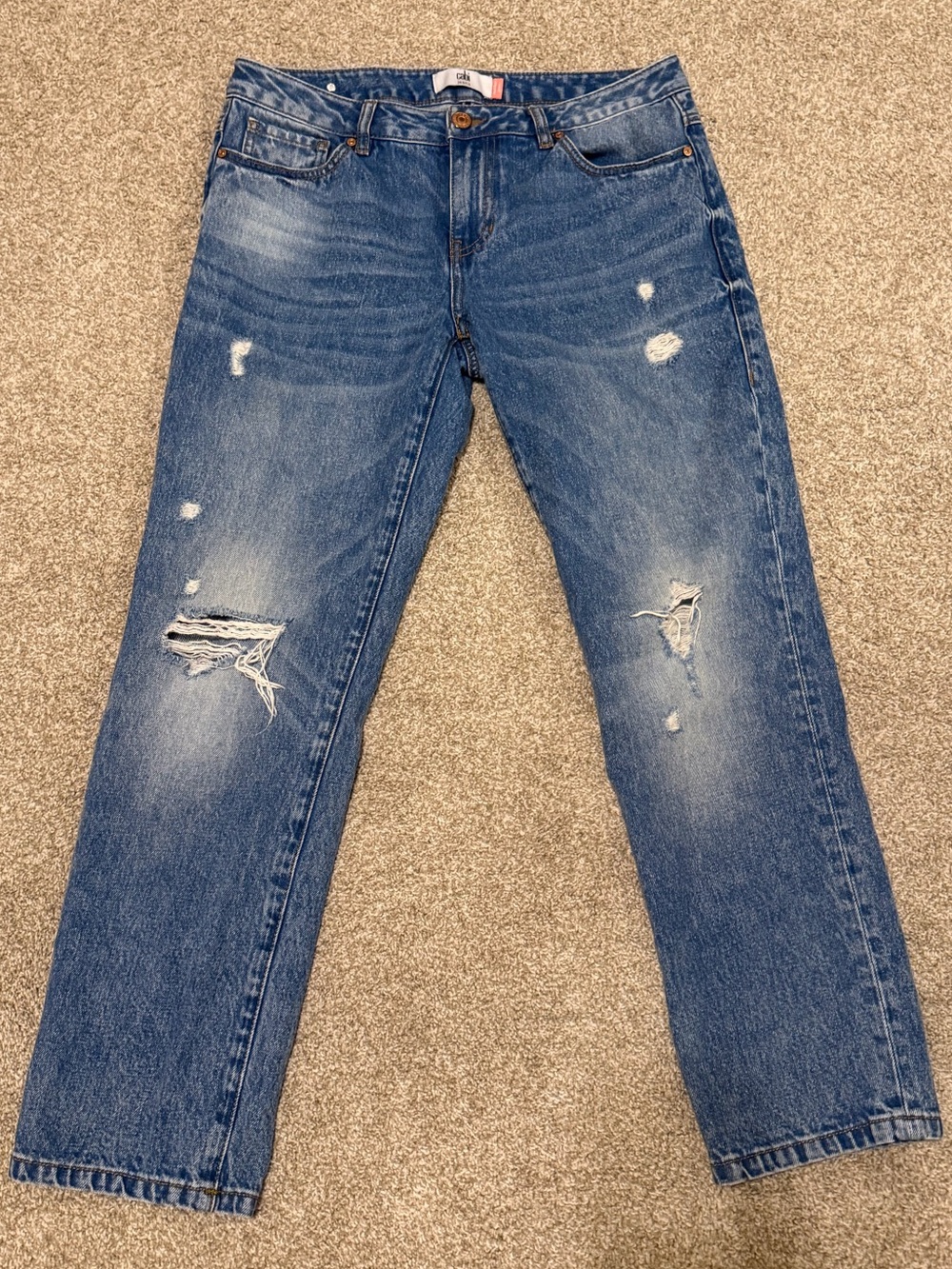 Women’s Cabi Malibu Jean - Blue Distressed Mid Rise